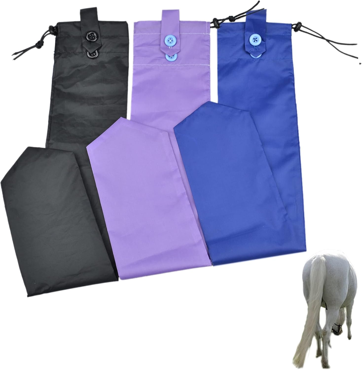 3 Pack Horse Tail Bag Waterproof Bag for Pony Protect Tail from Dirt Breakage Rubbing image number 1