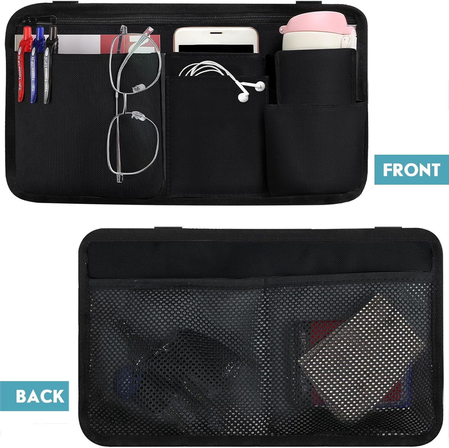 CTWWFS Upgrade Wheelchair Side Bag with Cup Holder, Armrest Accessories for Wheelchair, Rollator, Walker, the Perfectly Organized to Free Your Hands and Bring You a Wonderful Life Experience (Black) - Gray image number 2