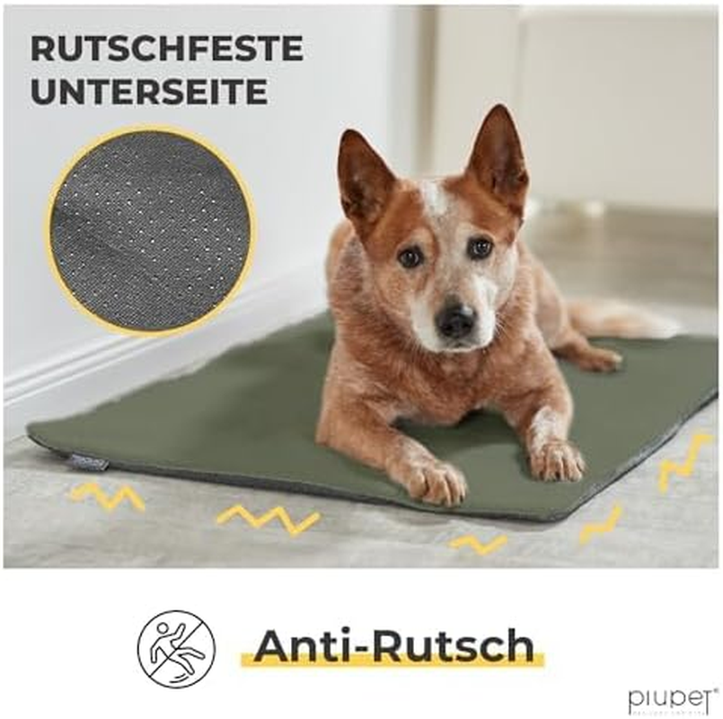 Piupet&reg; Self-Heating Blanket for Cats and Dogs, Size: 90 X 60 Cm, Innovative & Environmentally Friendly Heat Mat, Cat Blanket (For Dogs, Green) image number 2