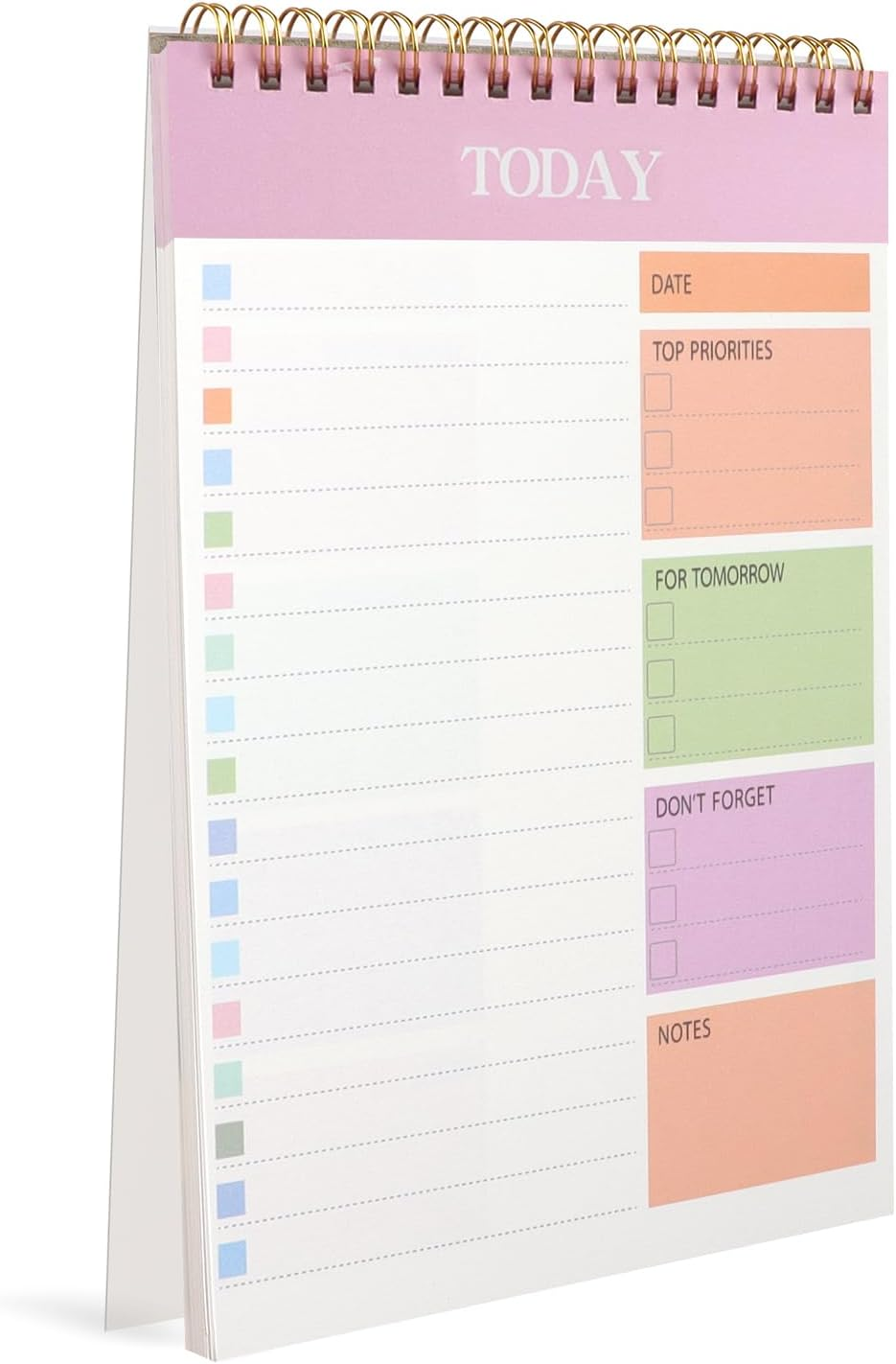 ZTOWOTO A5 Weekly Planner &ndash; 1 Pack Undated to Do List with Spiral Binding,50 Sheets Daily Planner Notepad with Task Checklist Tear-Off Sheets for School,Office, Home&ndash;Pink(8.7 * 5.7")