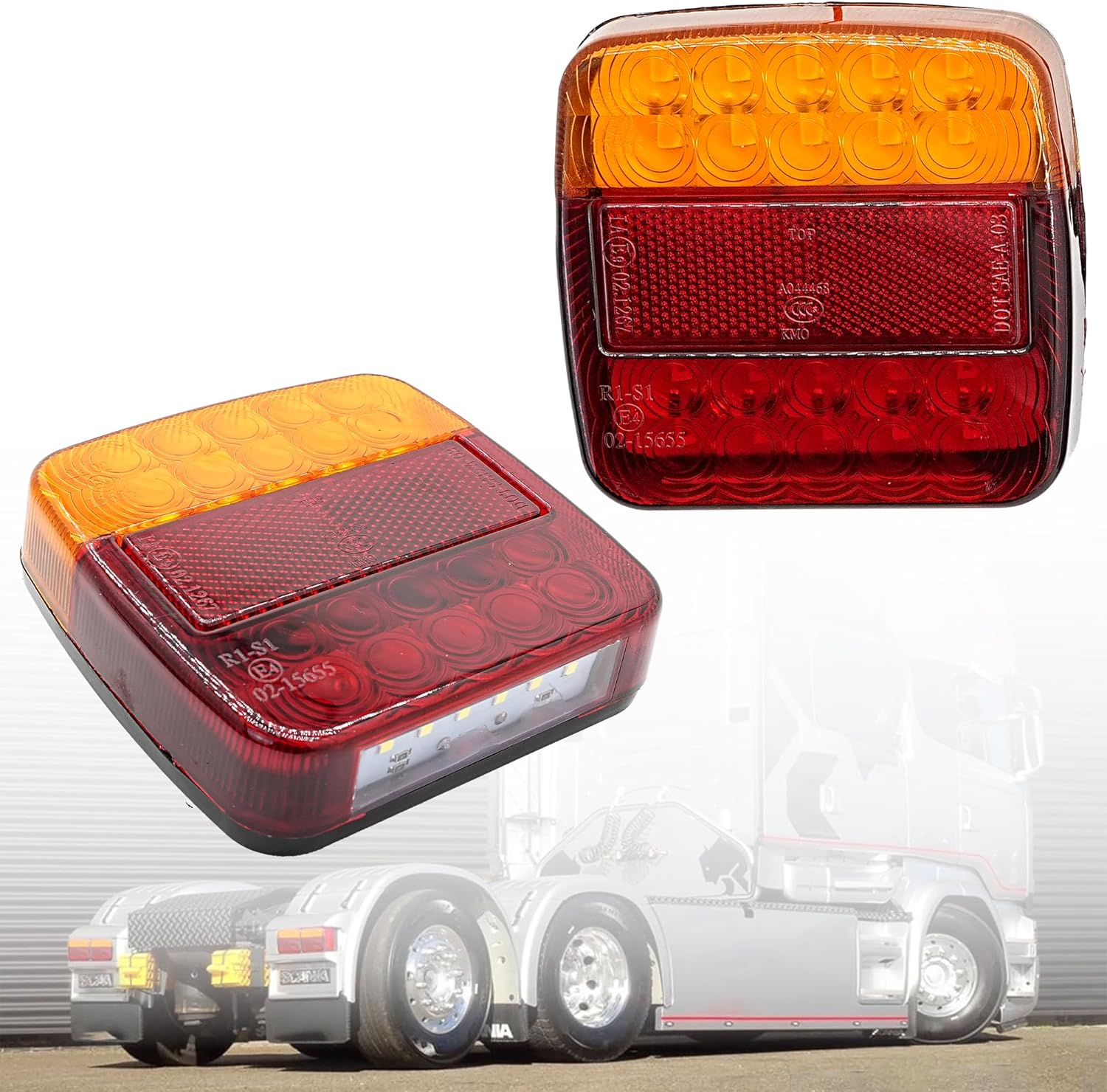 1Pair 12V 26LED Trailer Lights. Stop Turn Tail License, Waterproof IP65 Stop/Tail/Turn Signal Lights for Truck, Boat, 4WD, RV. License Plate Light Included image number 2