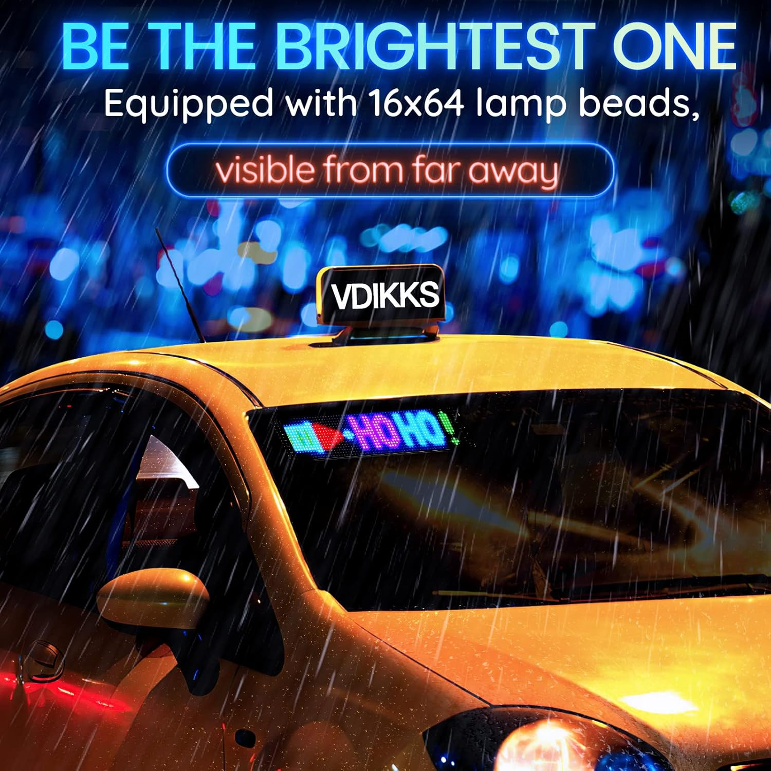 VDIKKS LED Car Sign, Programmable LED Matrix Panel FPCB Flexible Screen Display Animation Message Scrolling Sign APP Control for Cars, Shop, Bar, Party Festival 14.6"X3.6"