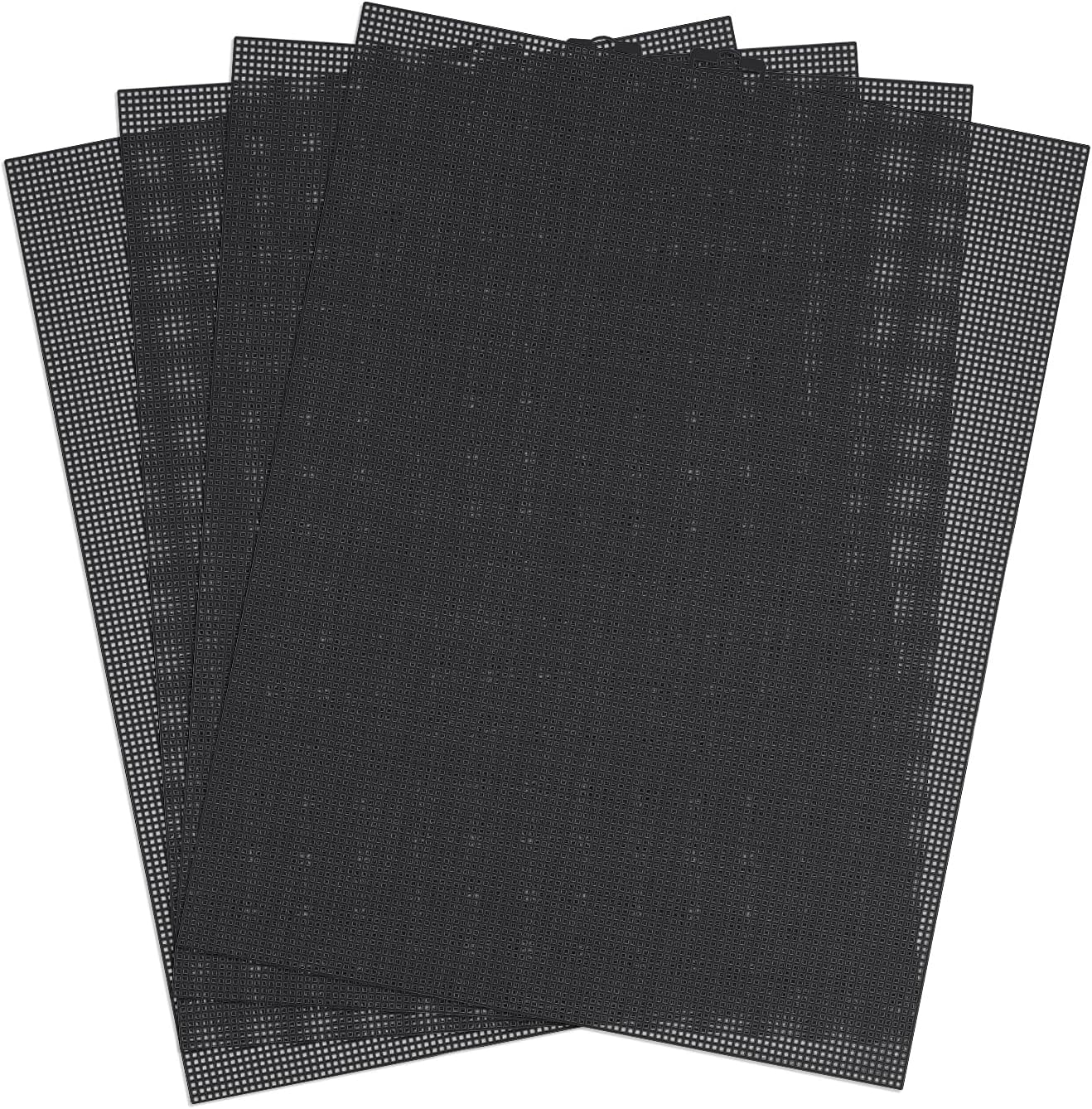 Pack of 4 Mesh Canvas Sheets, Plastic, 34.5 X 26.4 Cm, 10 CT Plastic Mesh Canvas Sheets, Cross Stitch Plastic Aida Mesh Screen for Crafts, DIY, Crochet Projects (Black) image number 2