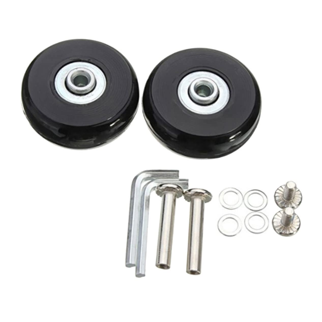 COLLBATH 41X18Mm Luggage Repair Wheels with Axle Wrench, Universal Wear-Resistant Rubber Suitcase Replacement Wheels for Travel Suitcases, image number 1