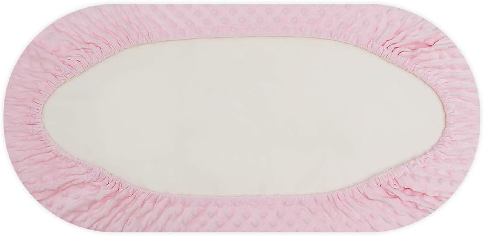 Bluesnail Soft and Strechy Minky Bassinet Fitted Sheet, Cradle Sheets for Bassinet Pad/Mattress 2Pk (Bassinet, Pink+Gray) image number 2