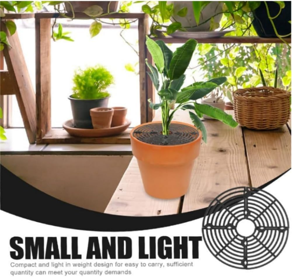 3Pcs PVC Grid Plant Pot Covers with Stake Breathable Leak Proof Plant Pot Protector for Indoor/Outdoor Potted Plants Soil Protector Grid Cover image number 2