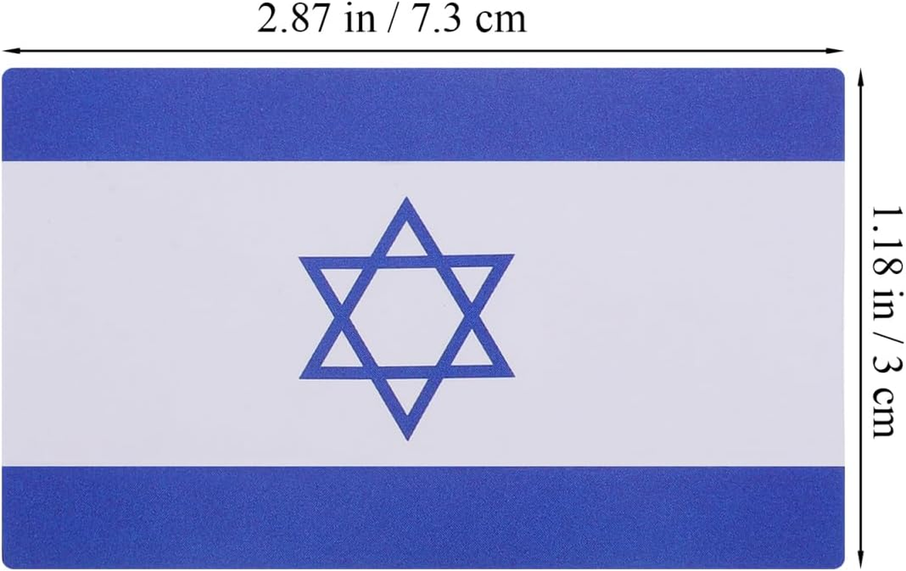 Operitacx Israel Flag Stickers Weatherproof Self Adhesive Patriotic Labels for Journals Scrapbooking Water Bottles Car Decals image number 2