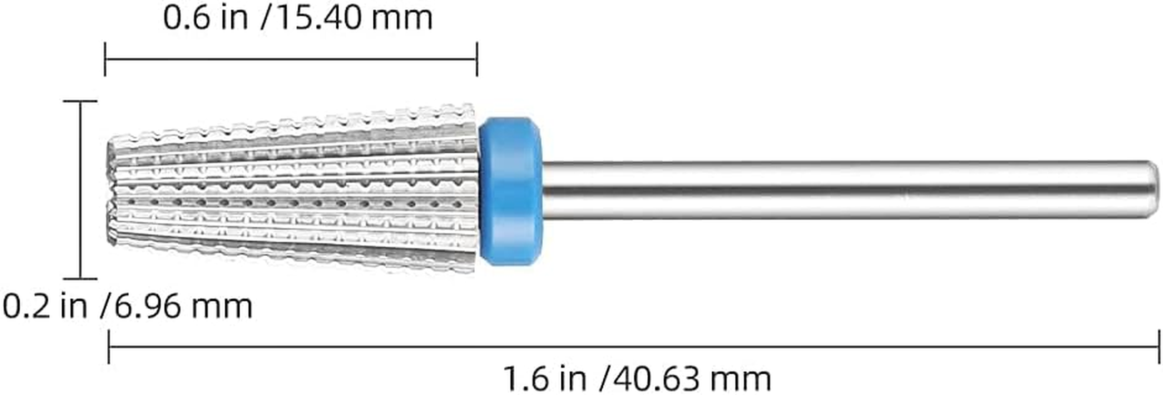 Carbide 5 in 1 Nail Drill Bit - Safety Remove Acrylic or Hard Gel, 3/32" Shank Size for Electric Nail File Machine, 2 Way Rotate Use for Both Left to Right Handed (Medium)