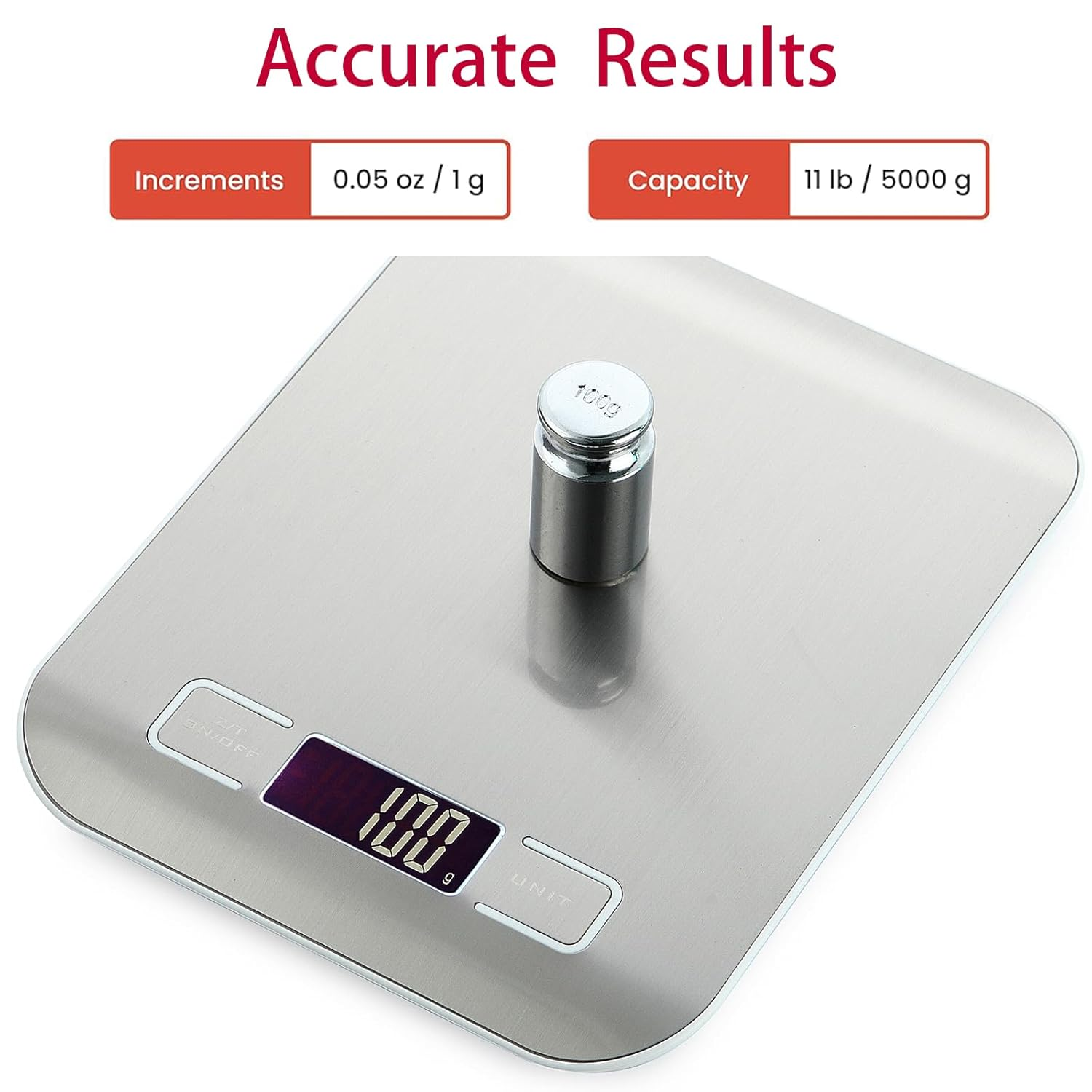 Food Kitchen Scale, Digital Grams and Ounces for Weight Loss, Bakings, Cooking, Meal Prep.High LCD Displayhaving Multiple Unit Conversions,Automatic Shutdown in 3 Minutes,304 Stainless Steel