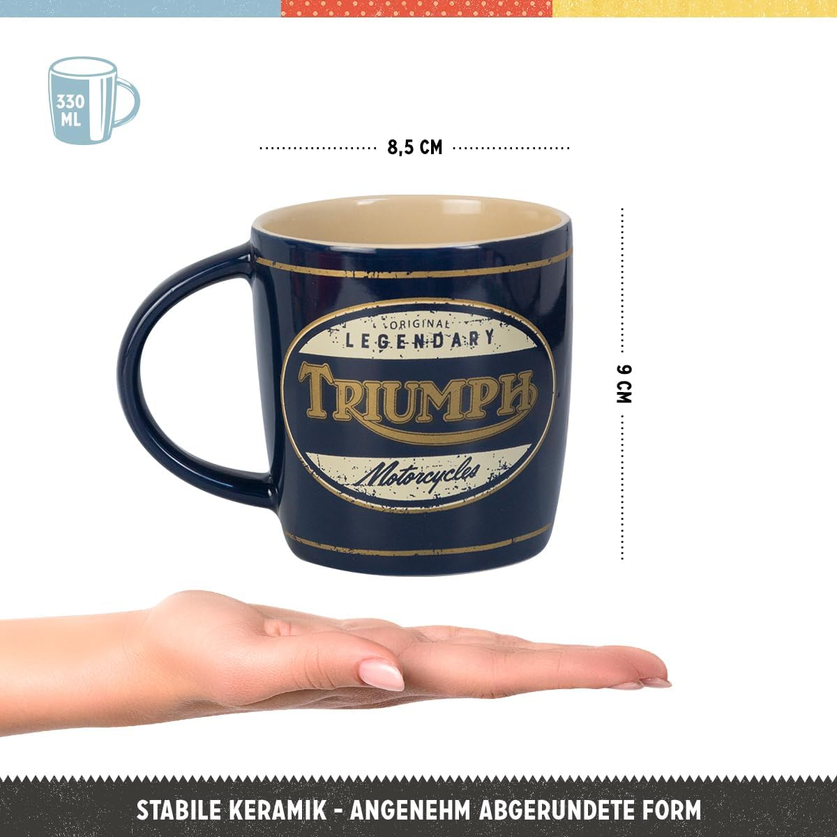 Nostalgic-Art Retro Coffee Mug 330Ml Triumph - Legendary Motorcycles - Gift Idea for Bikers Original Licensed Product (OLP) Ceramic Mug for Coffee Vintage Design