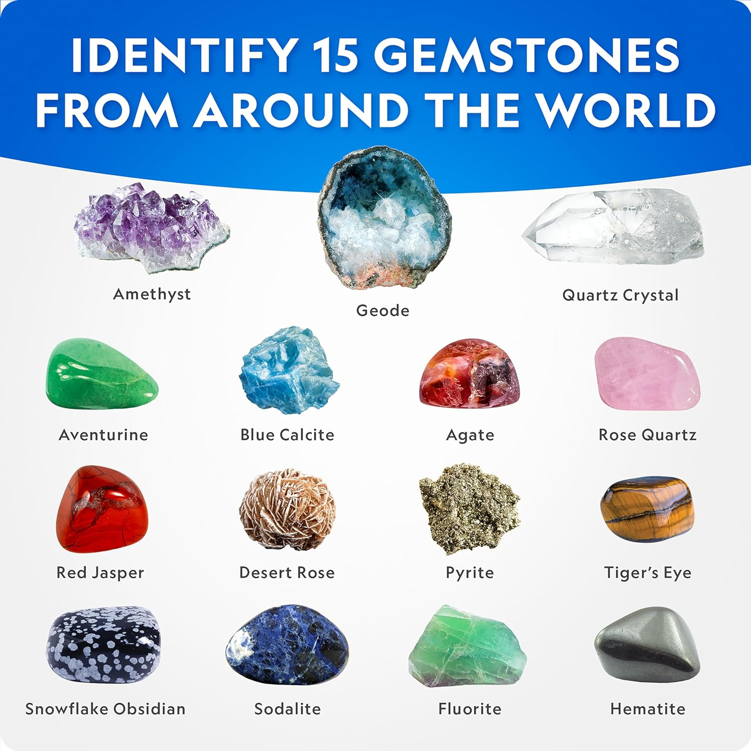 National Geographic Mega Gemstone Dig Kit &ndash; Gemstones and Crystals Digging Kit, Science Kit for Kids, STEM for Girls and Boys, Gems, Rock Collection image number 2