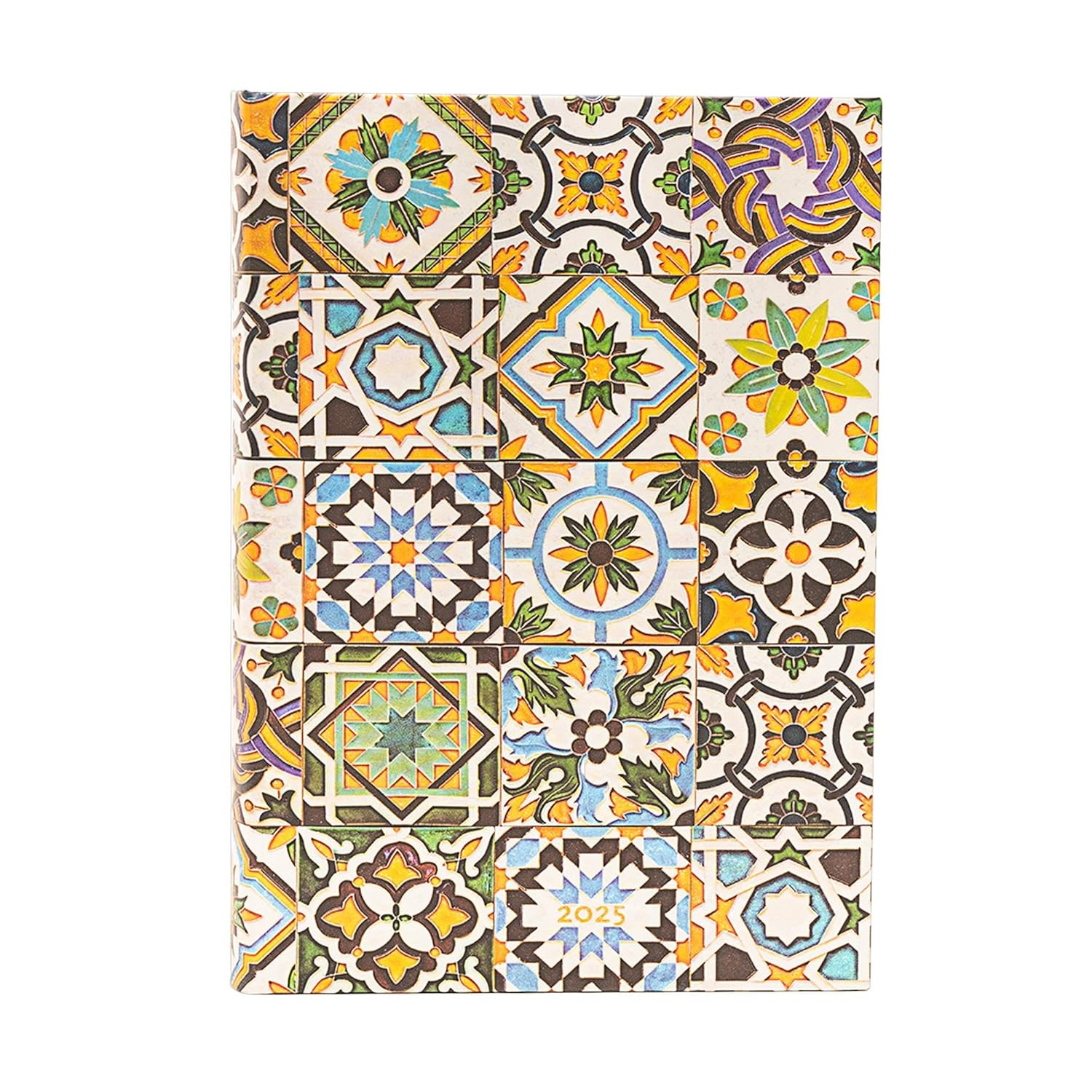Porto (Portuguese Tiles) Midi 12-Month Day-At-A-Time Hardback Dayplanner 2025 (Elastic Band Closure) image number 5