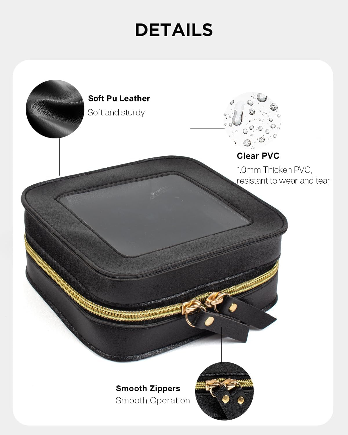 DDPOND Mini Makeup Bag,Clear Makeup Bag Cute Travel Makeup Case Pouch Purse Essentials Car Accesories for Women,Travel Essentials Organizers (White, Mini) image number 1