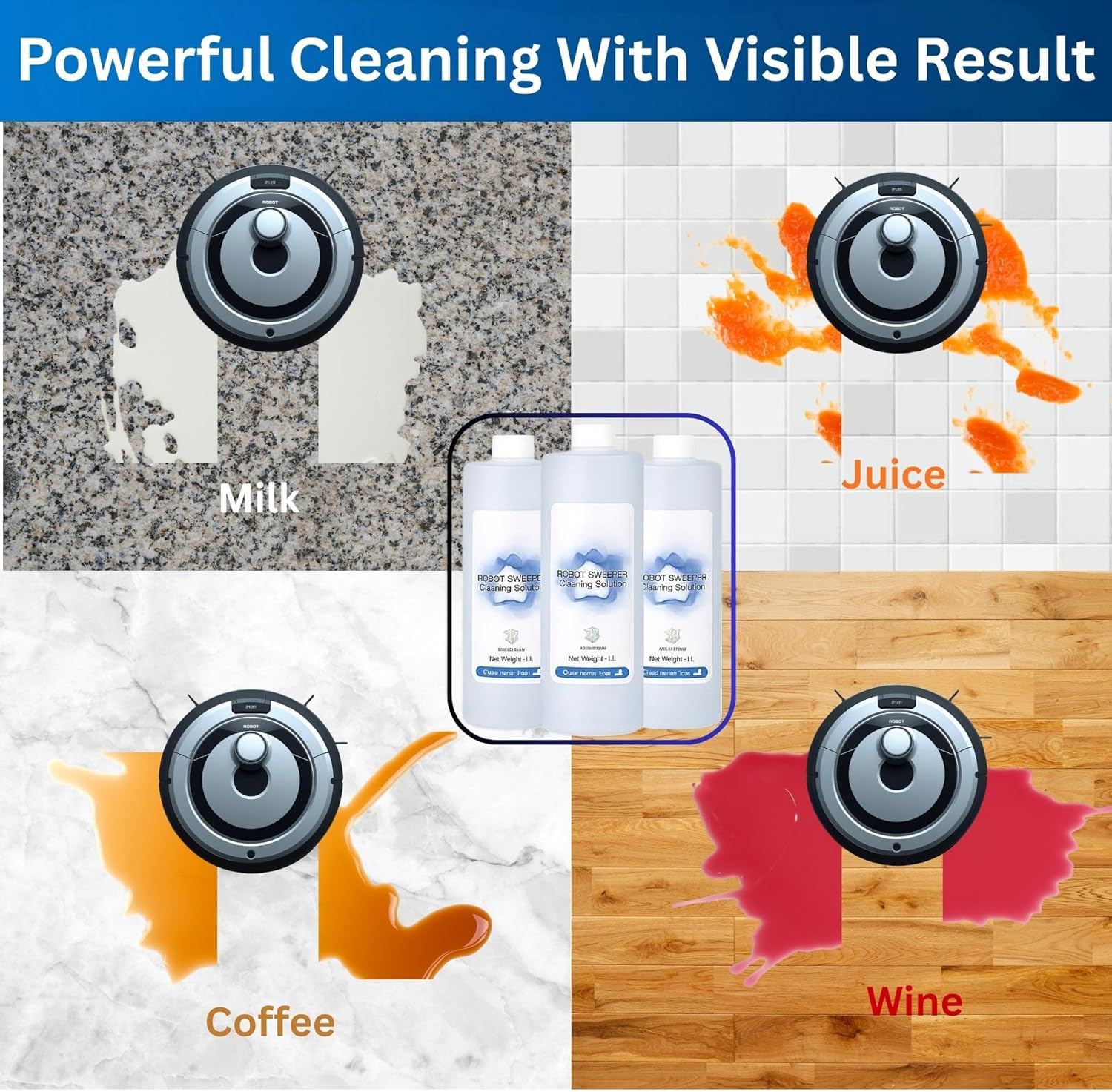 Austecx 1L Surface Cleaner Compatible for ECOVACS Deebot T10/X1/T20/T30 Pro Omni, T10 Turbo/X1 Turbo/X5 X8 Pro Omni, 3 Bottle Set - Premium ECOVACS Cleaning Solution image number 4