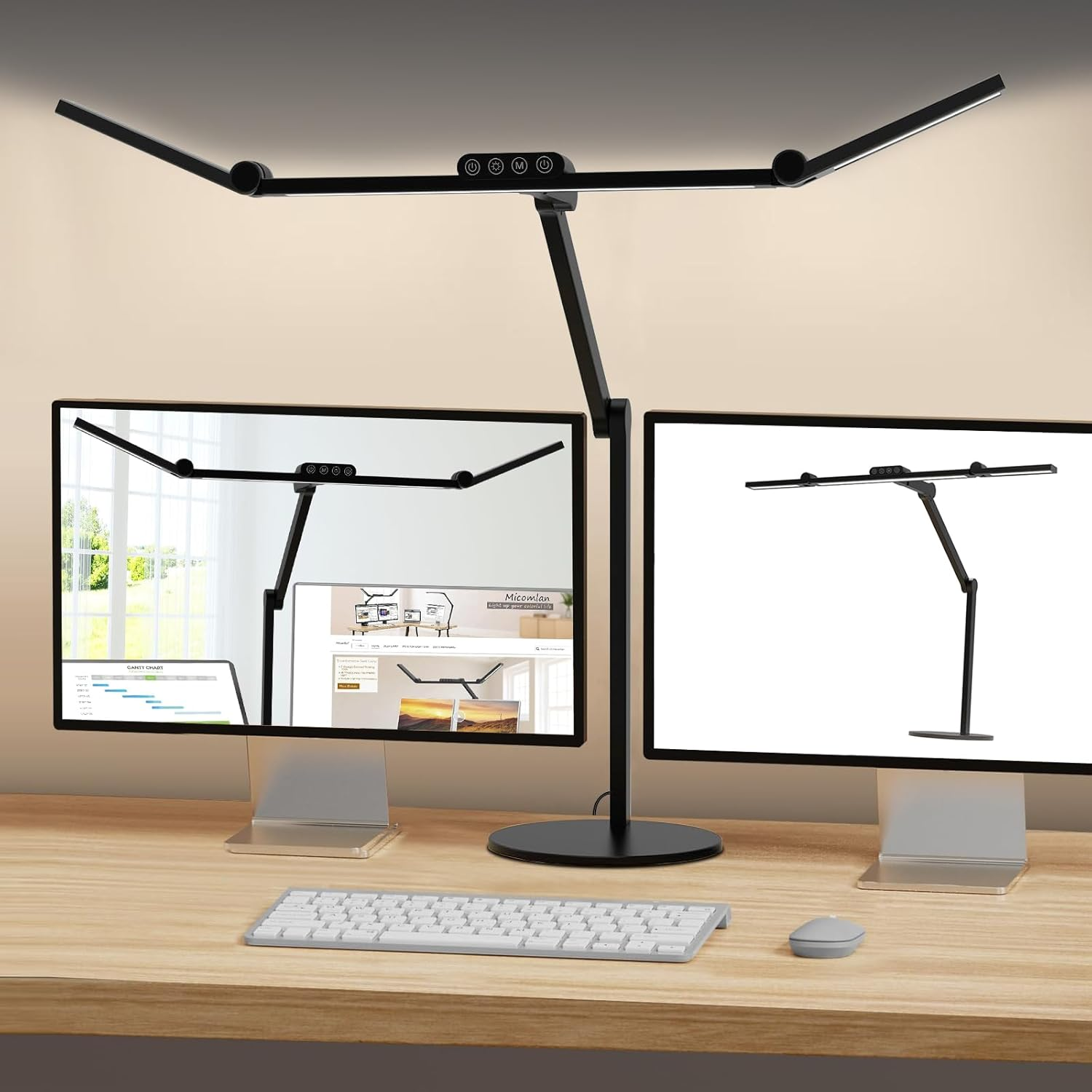 Architect Desk Lamp, Aluminum Alloy LED Desk Light with Base for Home Office, 24W Bright Auto Dimming Table Lamp with Rotatable Swing Arm for Workbench Study Reading Drafting image number 5