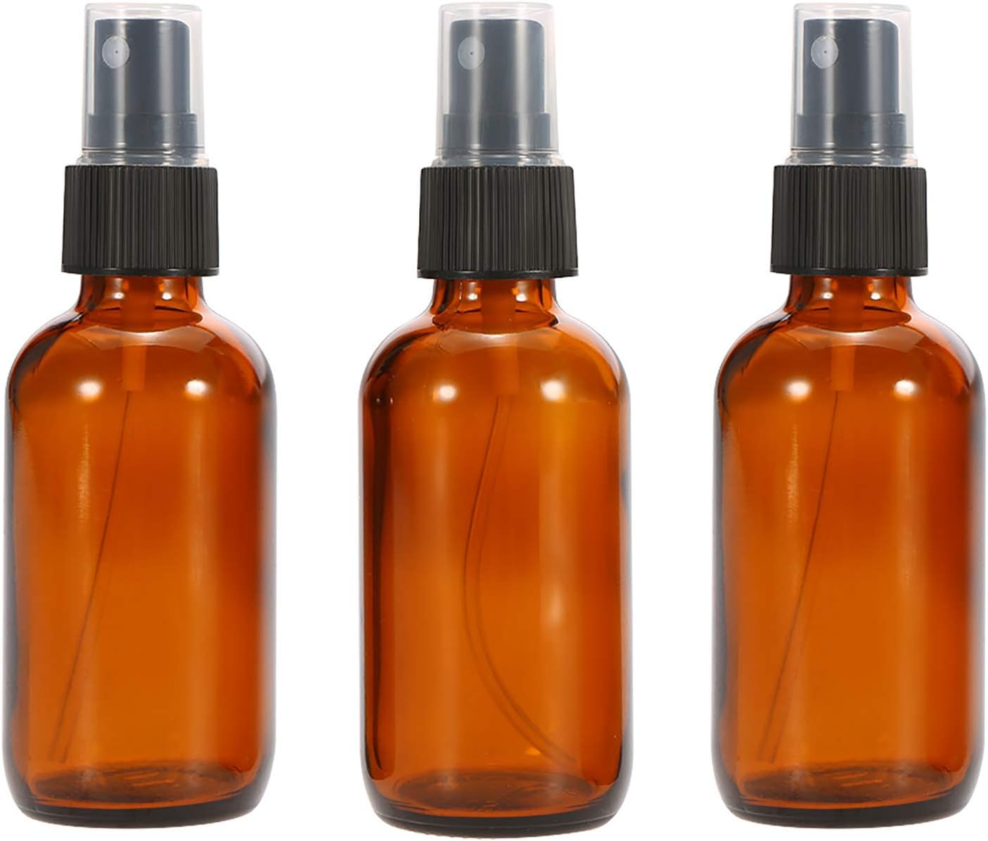 Amber Glass Spray Bottle Black Fine Mist Sprayer 50Ml Pack of 3 Essential Oil Chemical Perfume Atomizer Container image number 6