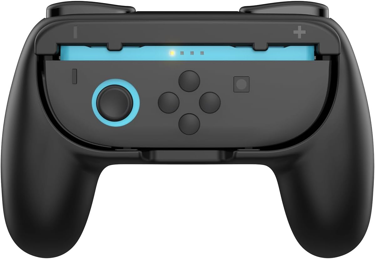 Grip for Nintendo Switch 2 Joyc Ons, [Ergonomic Design] Wear-Resistant Comfort Game Controller Handle Kit for Nintendo Switch 2 Joy-C on (2-Pack) (Black)