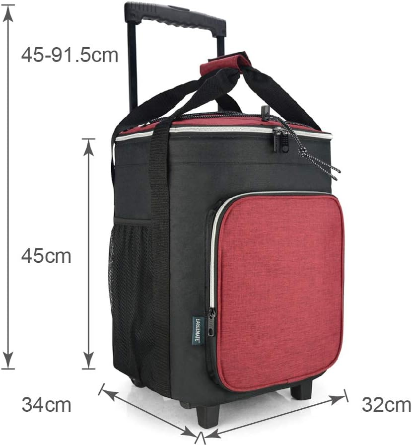 36L Foldable Rolling Picnic Cooler Bags Wheeled Outdoor Cooler Bags on Wheels image number 2