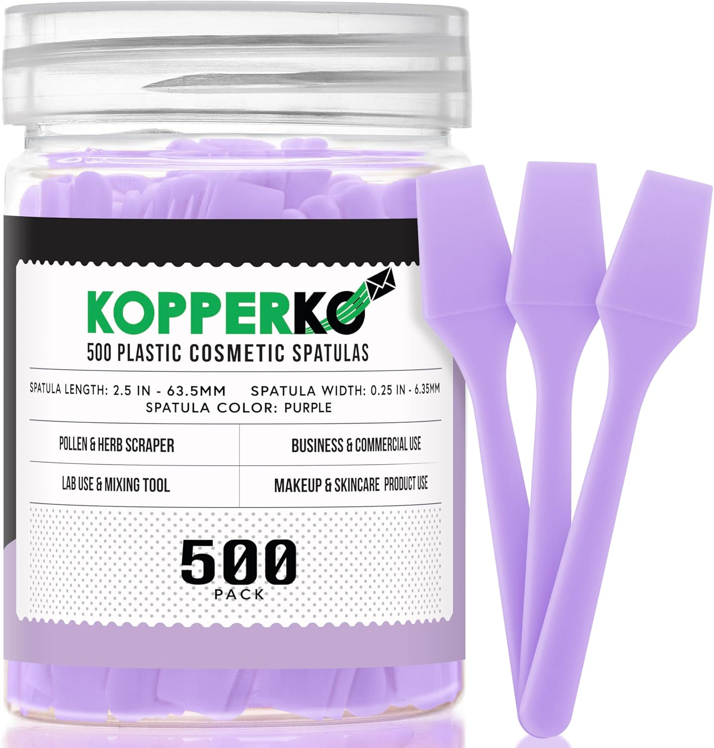 500 Pack 2.5 Inch Cosmetic Spatulas - Small Plastic Spatula for Cosmetics, Makeup, Creams, Crafts - Multipurpose Mini Applicators for Mixing Creams, Make-Up, Paste and Scraping Jars &ndash; Black