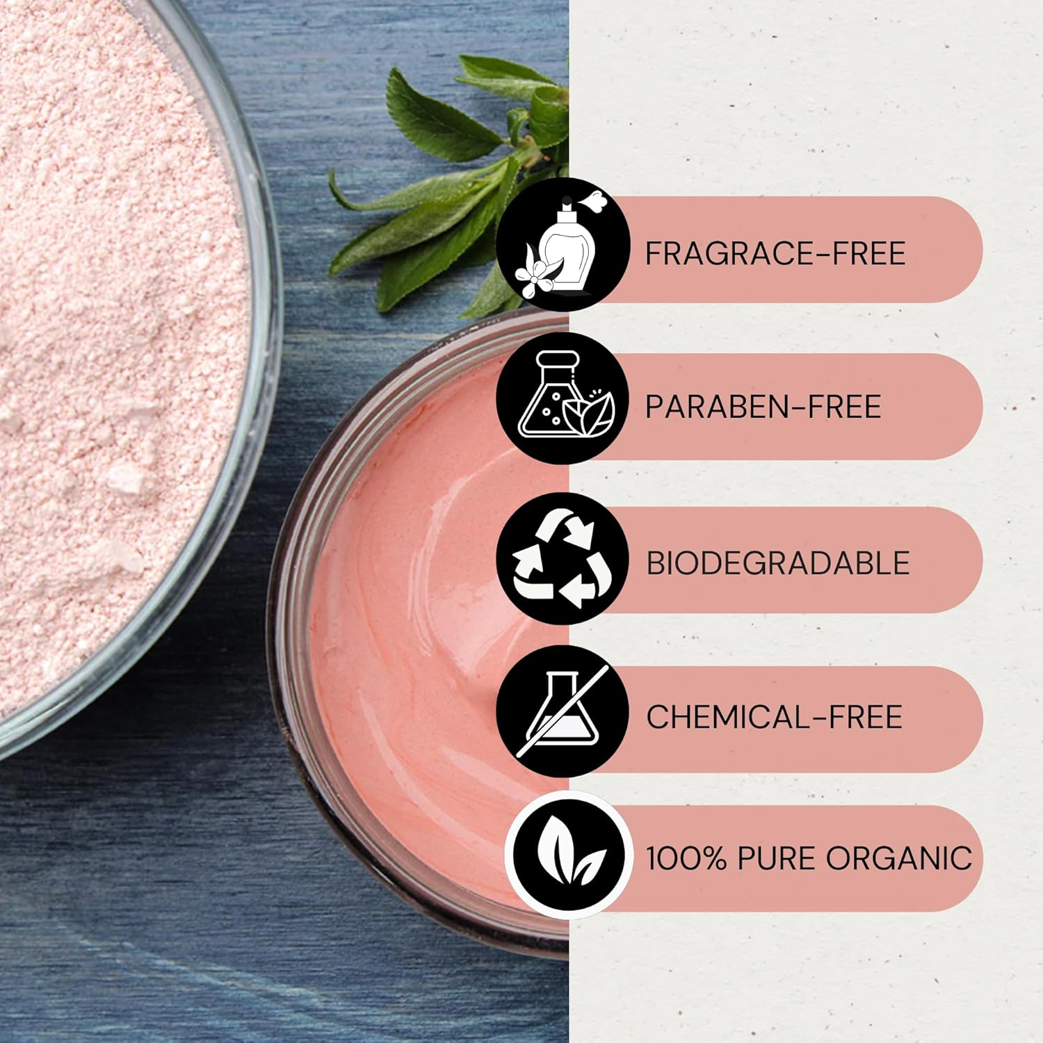 Clay Cleansing Bar Soap, Organic Herbal Skin Detox with French Pink Clay, Natural Luxury for Facial and Body Detoxification, Moisturizing, Nourishing Beauty Bar, Vegan, Non GMO, 4 Oz