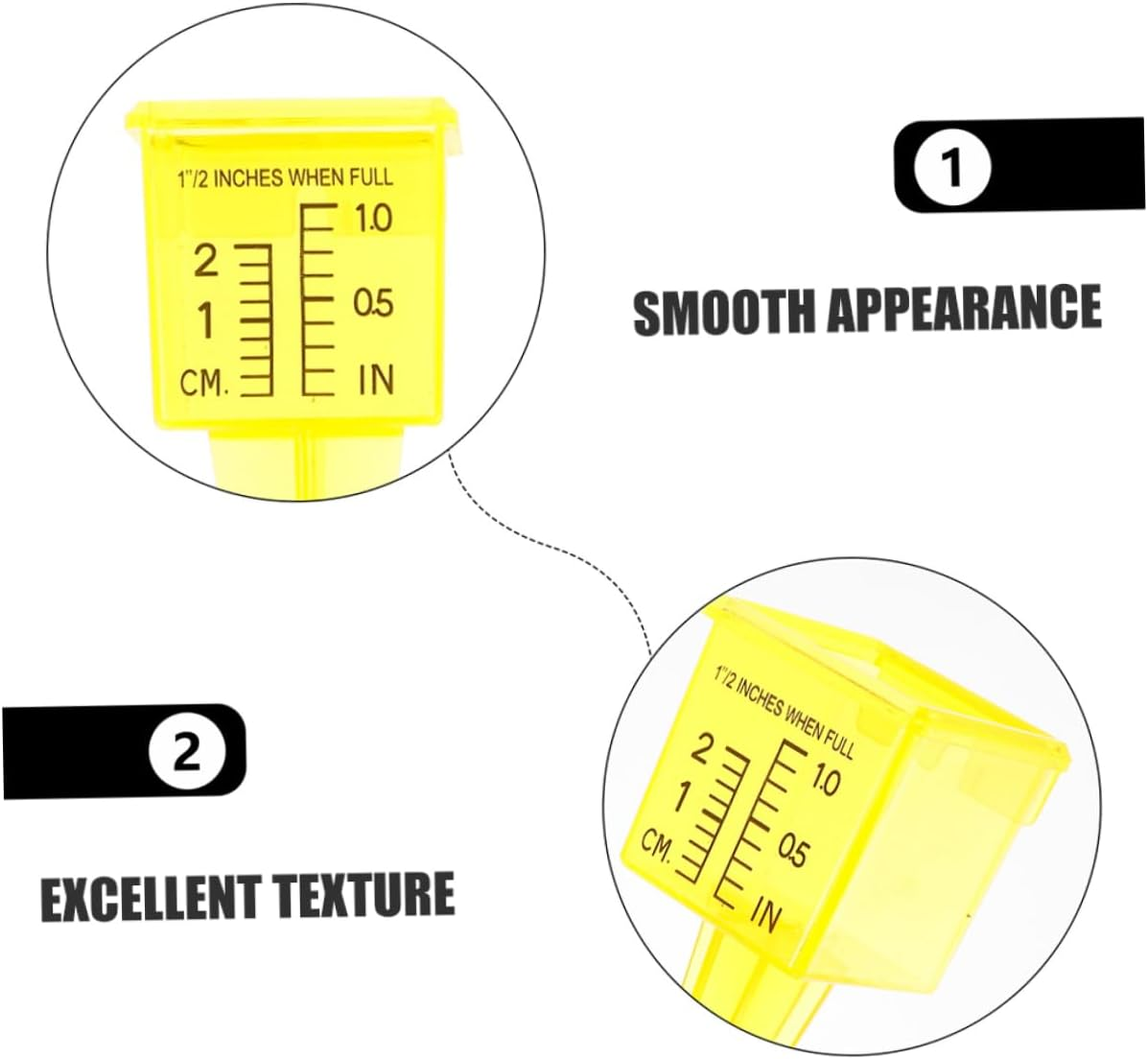 IWOWHERO 5Pcs Rain Gauge Sprinkler Catch Cups Sprinkler Gauge for Lawn Water Gauge for Water Gauge Rain Collector for Garden Outdoor Water Measuring Tool Yellow PVC image number 5