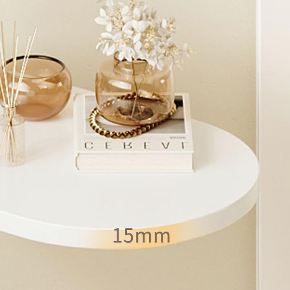 Home Side Tables for Small Spaces，Sofa Side Table Small Coffee Table Anti-Rust Waterproof, End Tables for Living Room Bedroom Balcony Office (Beige White) - Beige White image number 5