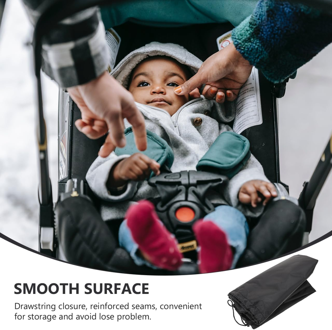 POPETPOP Stroller Travel Bag Water-Resistant Storage Cover for Airplane Gate Check Large Capacity Drawstring Closure for Easy Carrying Compatible with Car Seats image number 5