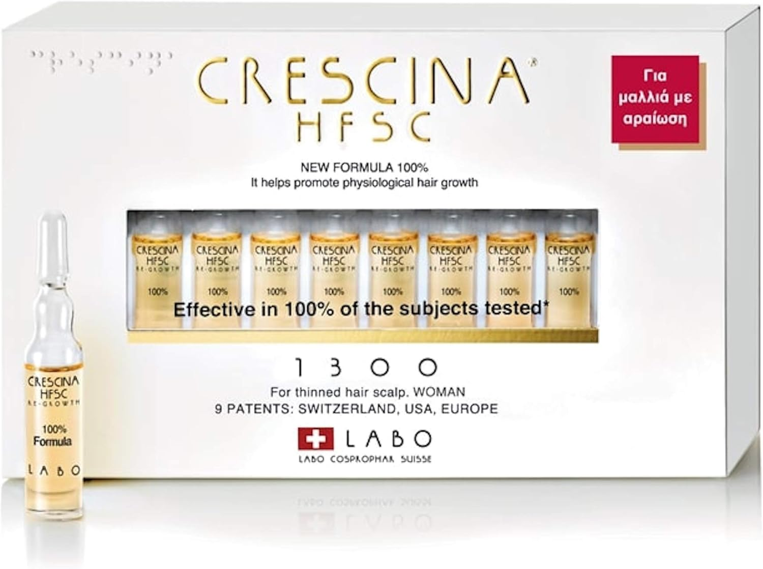 Crescina HFSC Hair Growth Treatment Thinned Hair Scalp for Woman 20 Vials (1300 - Severe Hair Loss)