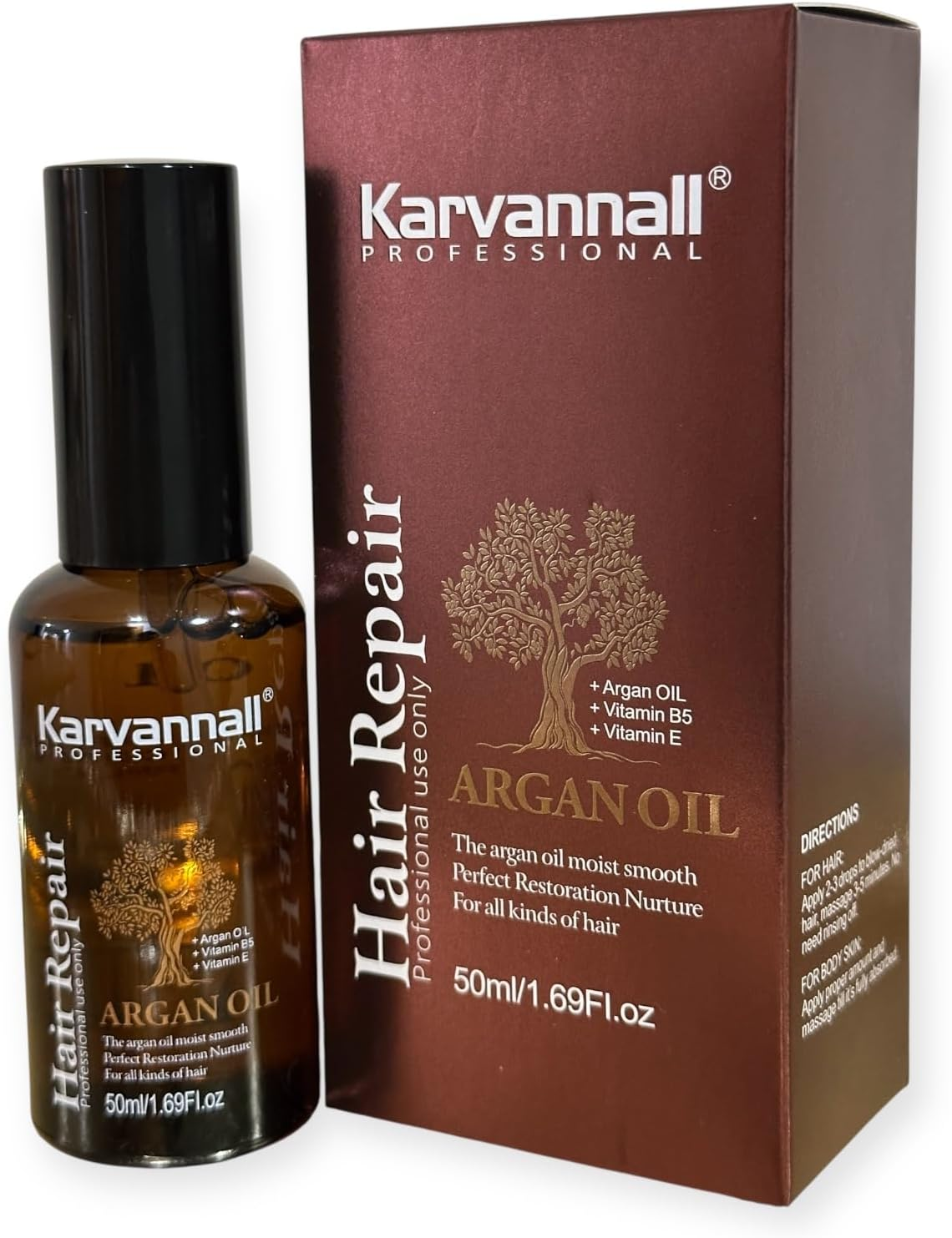Karvannall Professional Argan Oil Hair Serum with Vitamin E and B5, 50Ml, Damage Repair, Reduce Split-Ends, Makes Silky & Smooth Hair, for All Hair Types image number 4