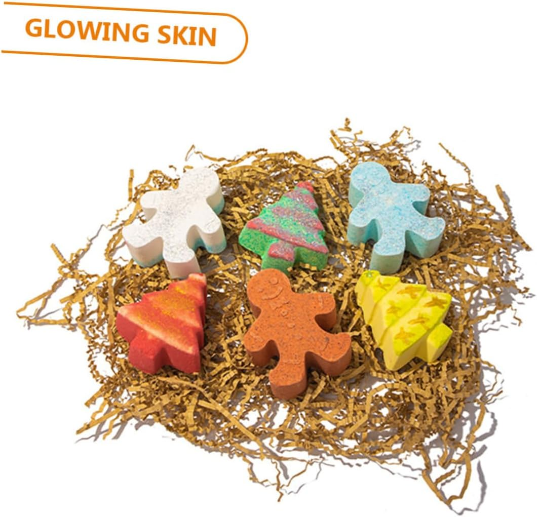 6Pcs Christmas Gingerbread Man Bath Salt Balls Aromatherapy Bathing for Portable Travel Friendly Bubble Bath for All Ages image number 5