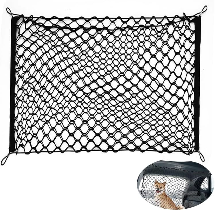 Dog Car Net Barrier for Suv,Pet Car Divider Back Seat Barrier Net,Dog Car Net Barrier,Pet Dog Net Vehicle Barriers,Dual-Layer Pet Barrier Net for Trucks, SUV, Vans, Car Net Organizer Storage Bag image number 1