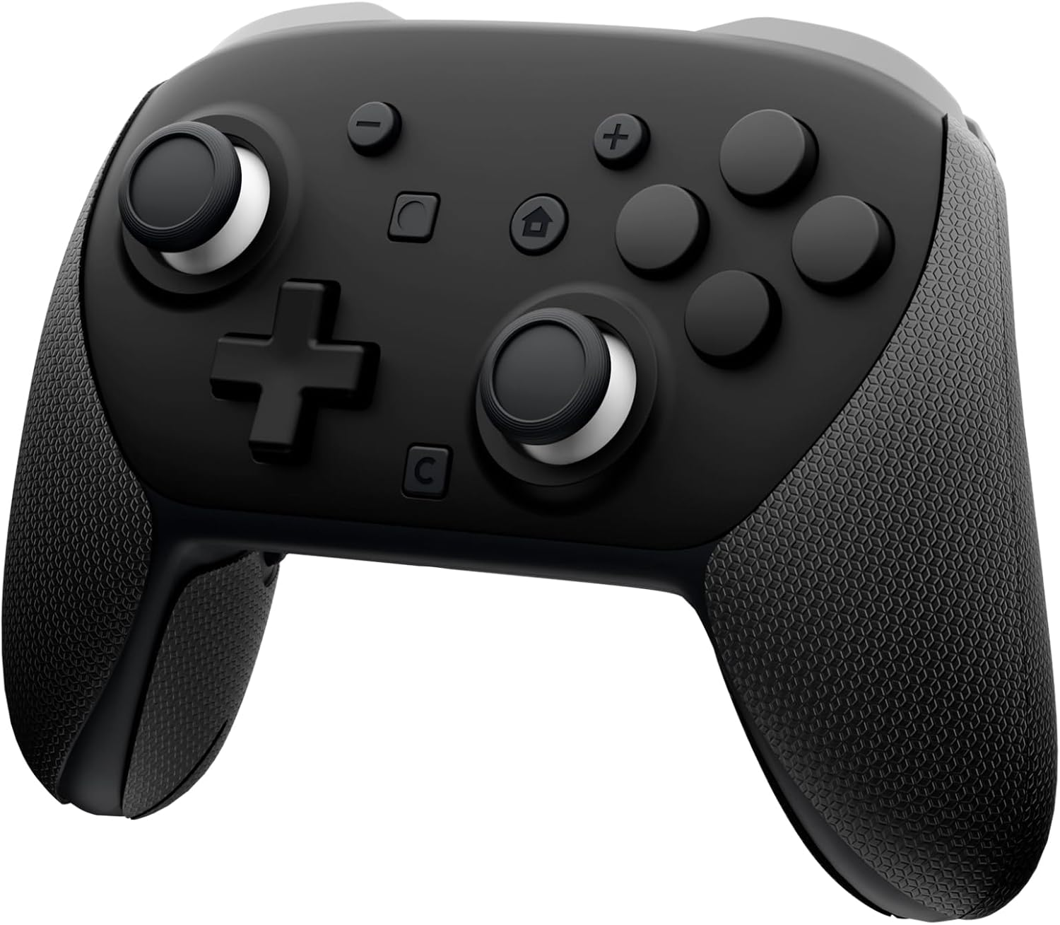 Playvital for Nintendo Switch 2 Pro Controller Grip - Anti-Slip PU Grip Skin with Silicone Back Button Cover for Switch 2 Pro Controller Accessories, Sweat-Absorbent - Hexagonal Textured Black image number 1