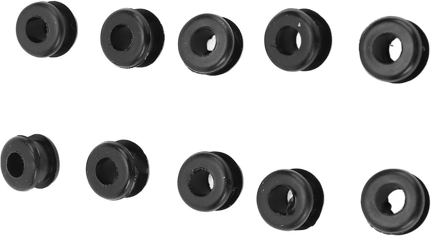 Rubber Grommet Kit, Versatile Low Noise Fans Grommets Spare Kit, Ceiling Fan Replacement Parts for Ceiling Fans and Applied Wiring, Cables, Metal Plates(10Pcs) (Black) image number 4