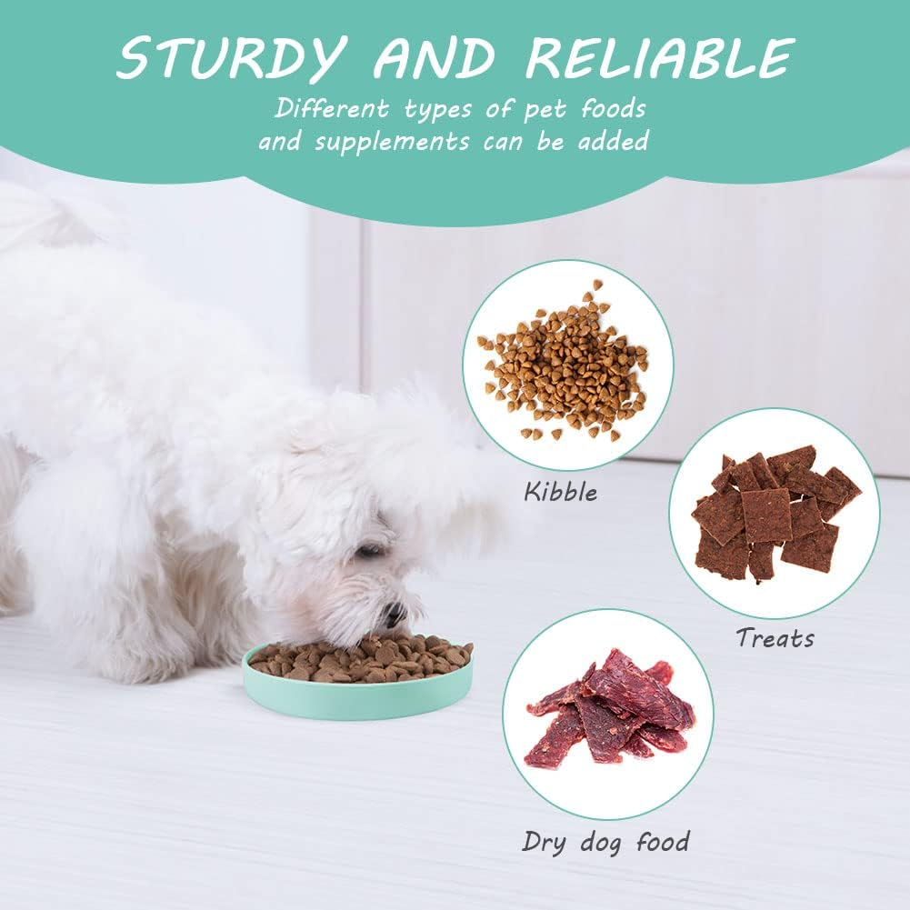 Adiwo Feeding Bowl for Cats, 18 Cm Silicone Bowl, Wide Cat Bowl, Feeding Bowl, Flat Cat Bowl for Dry Food and Wet Food, Water Bowl, Non-Slip Cat Bowl for Cats, Dogs, Green