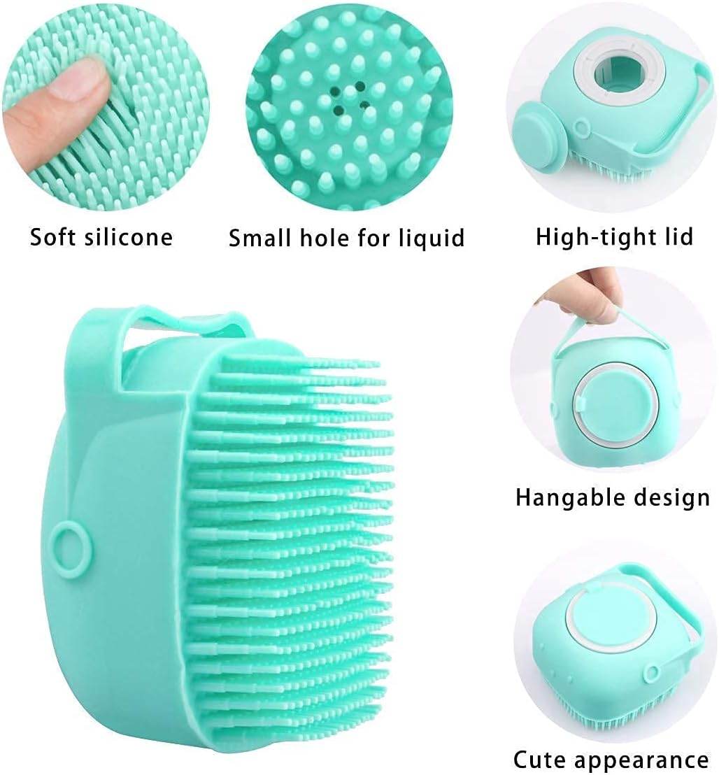 Portible Soft Cleaning Silicone Body Bath Brush with Shampoo Dispenser Bathing Accessory (1 Pic).