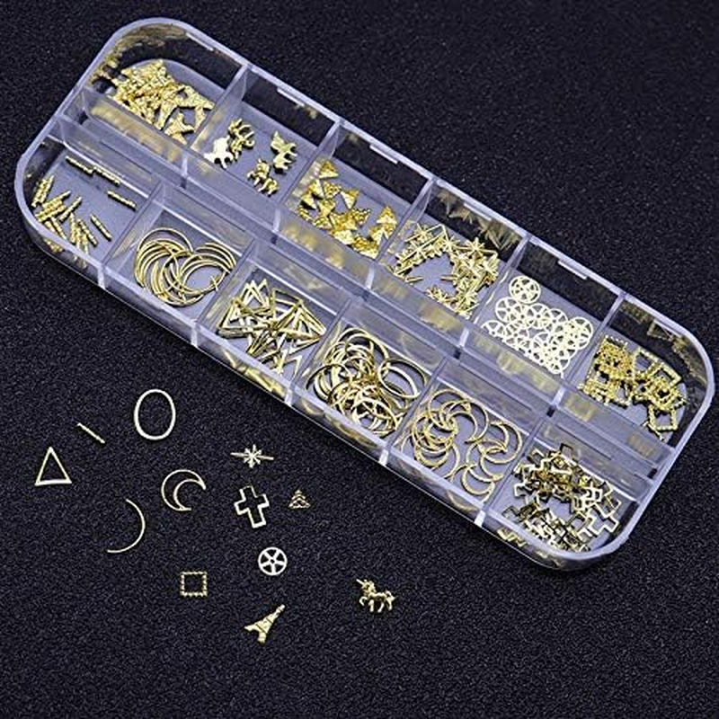 HANGQINGHENG 12 Grid 3D Metal Rivets Studs Mixed Style Gold Studs Decorative Metal