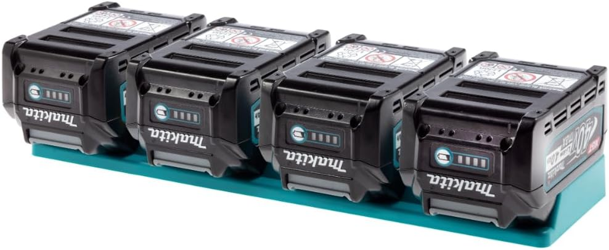 Makita 40V XGT Battery Holder by 48 Tools &ndash; Durable Wall Mount Storage, Secure Clip, Holds 4 Batteries, Ideal for Workshop & DIY Tool Organization