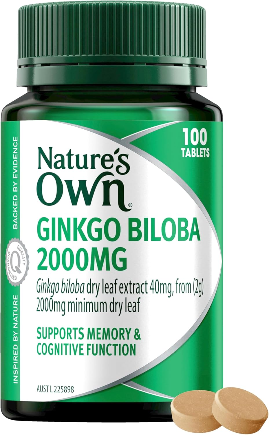 Nature'S Own Ginkgo Biloba 2000Mg Tablets 100 - Reduces Free Radicals Formed in the Body - Supports Cognitive Function, Memory, Recall, & Healthy Blood Circulation - Maintains Circulation image number 3