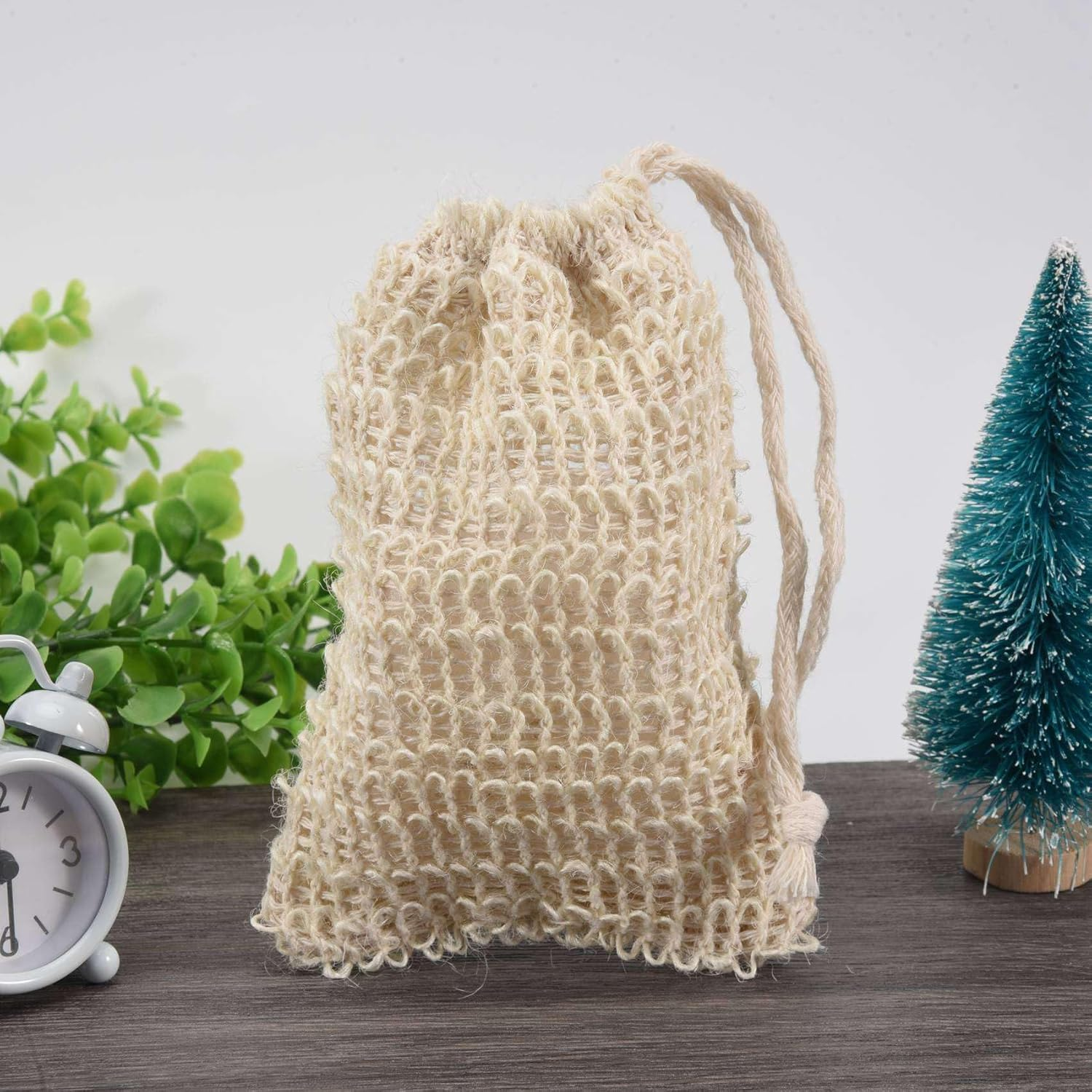 300Pcs Shower Bath Sisal Soap Bag Natural Sisal Soap Bag Exfoliating Soap Saver Pouch Holder image number 5