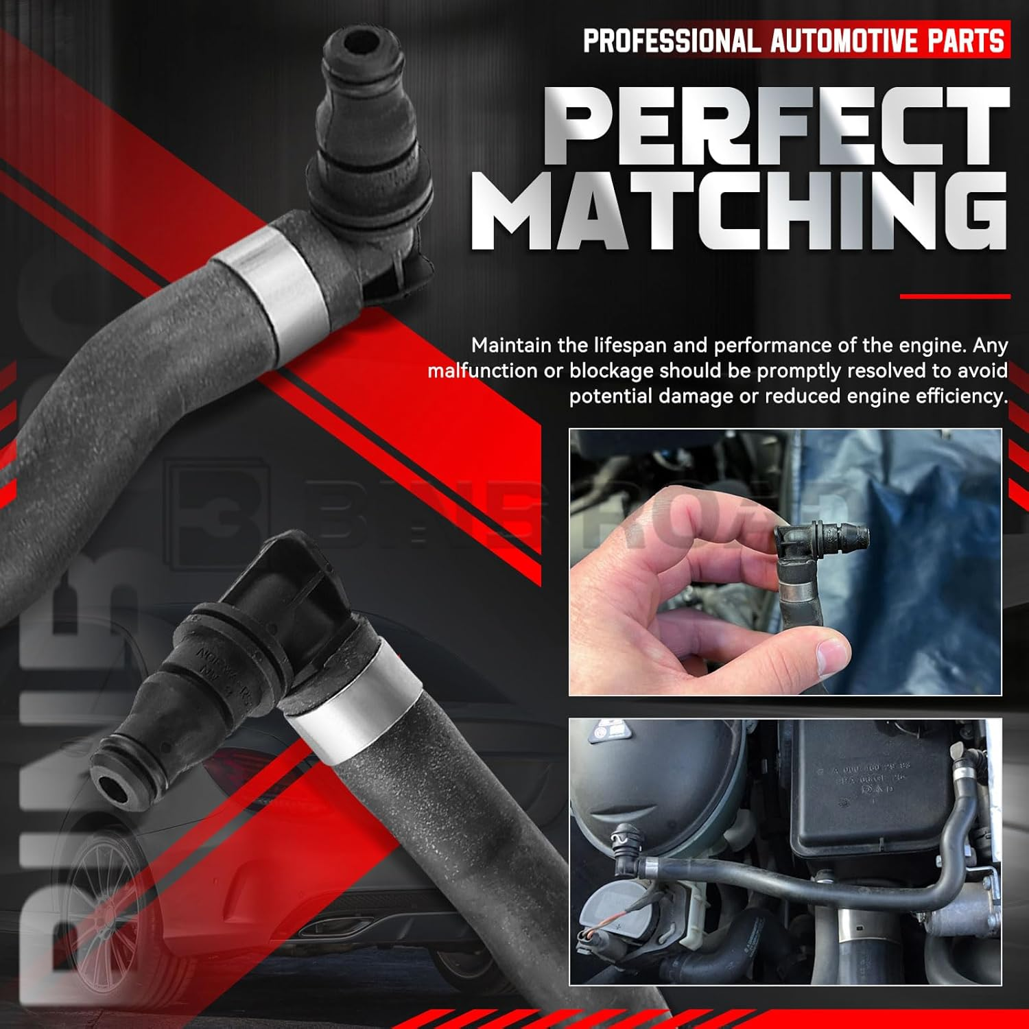 BINB Road Radiator Coolant Hose 2045010925 Compatible with Mercedes Benz C250 W204 2012-2015 image number 4