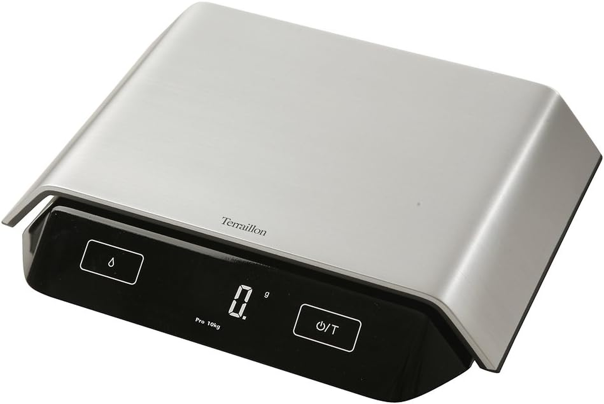 Terraillon 13792 Macaron Kitchen Scales, Tare, Liquid Conversions, Anti-Dust Coating, 10 Kg Capacity, Supreme, Silver/Black, Stainless Steel image number 2