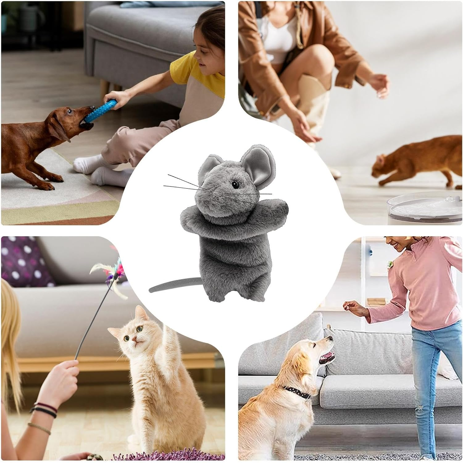 Jinyilwn Cat Wrestling Gloves, Cat Arm Wrestling Toy | Luxury Cat Toy Doll - Mouse Shaped Wrestling Gloves for Fun Time, Safe Interactive Play image number 2