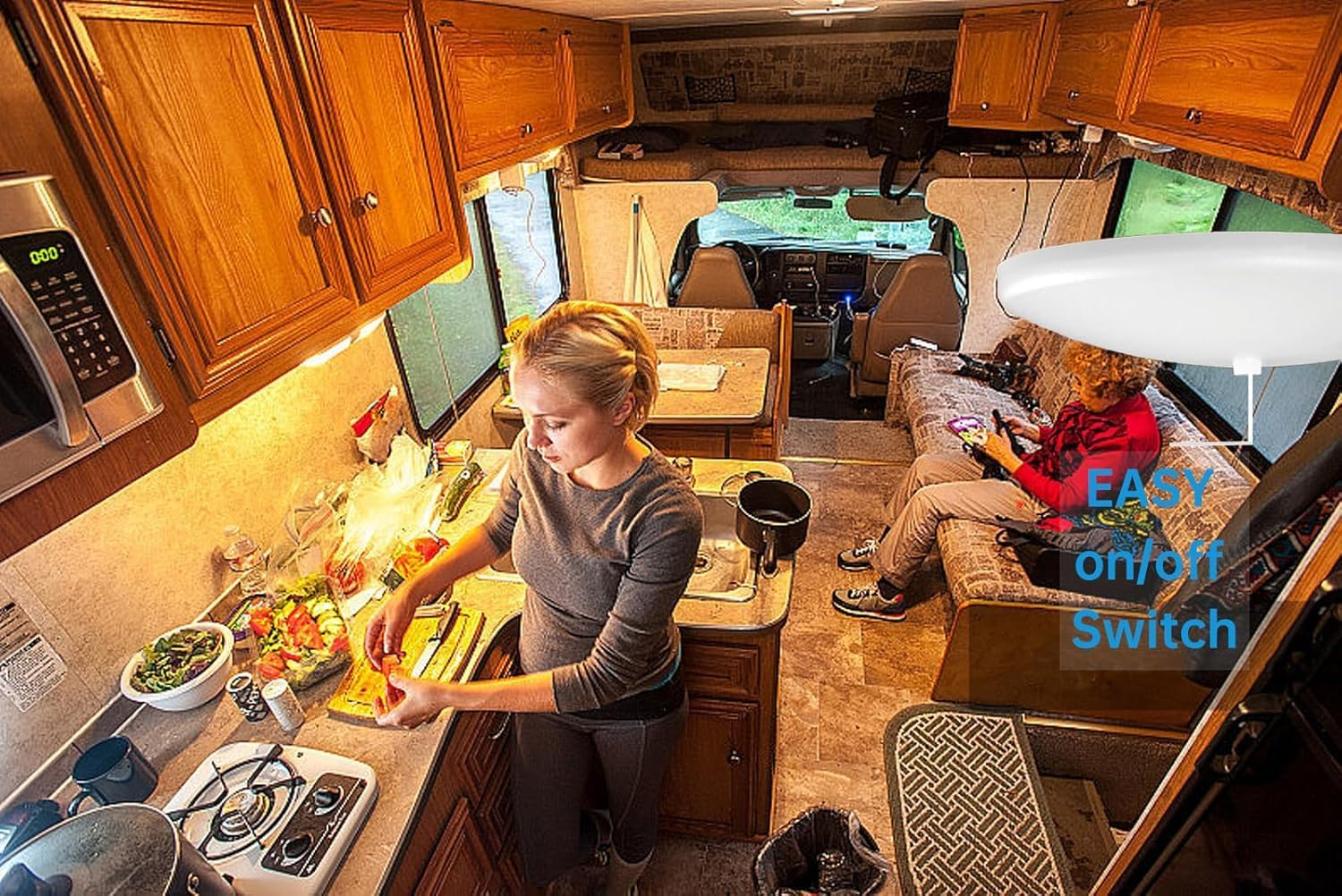 5CCT LED RV Dome Ceiling Lights, On/Off Switch, DC 12V Surface Mount Interior Puck Light for Slim Motorhome, Trailer, Boat, Camper Lighting, 5W, 2700K/3000K/3500K/4000K/5000K, 4.5 Inch, 6 Pack image number 4