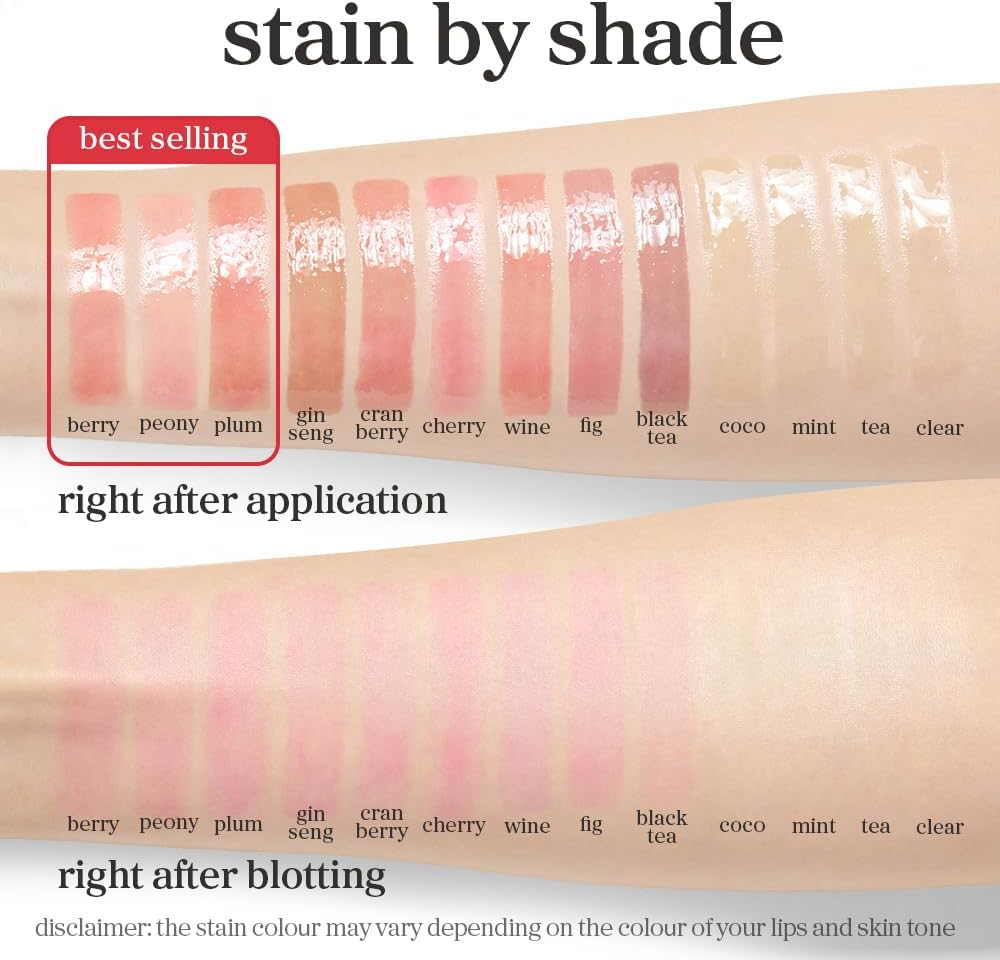 NOONI Vegan Korean Appleseed Lip Oil - Applewine | Lip Stain Long Lasting Hydration, Plumping, Moisturizing for Dry Lips, Grape Seed Oil, Lip Gloss Makeup, 0.12 Fl. Oz. Deep Red, Gifts for Women - 03. Appleblacktea image number 6