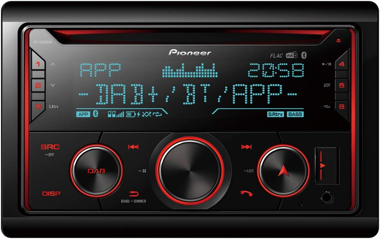 Pioneer FH-S820DAB 2-DIN CD Tuner with DAB/DAB+, Bluetooth, Multi Colour Illumination, USB, Spotify, Pioneer Smart Sync App and Compatible with Apple and Android Devices. image number 6