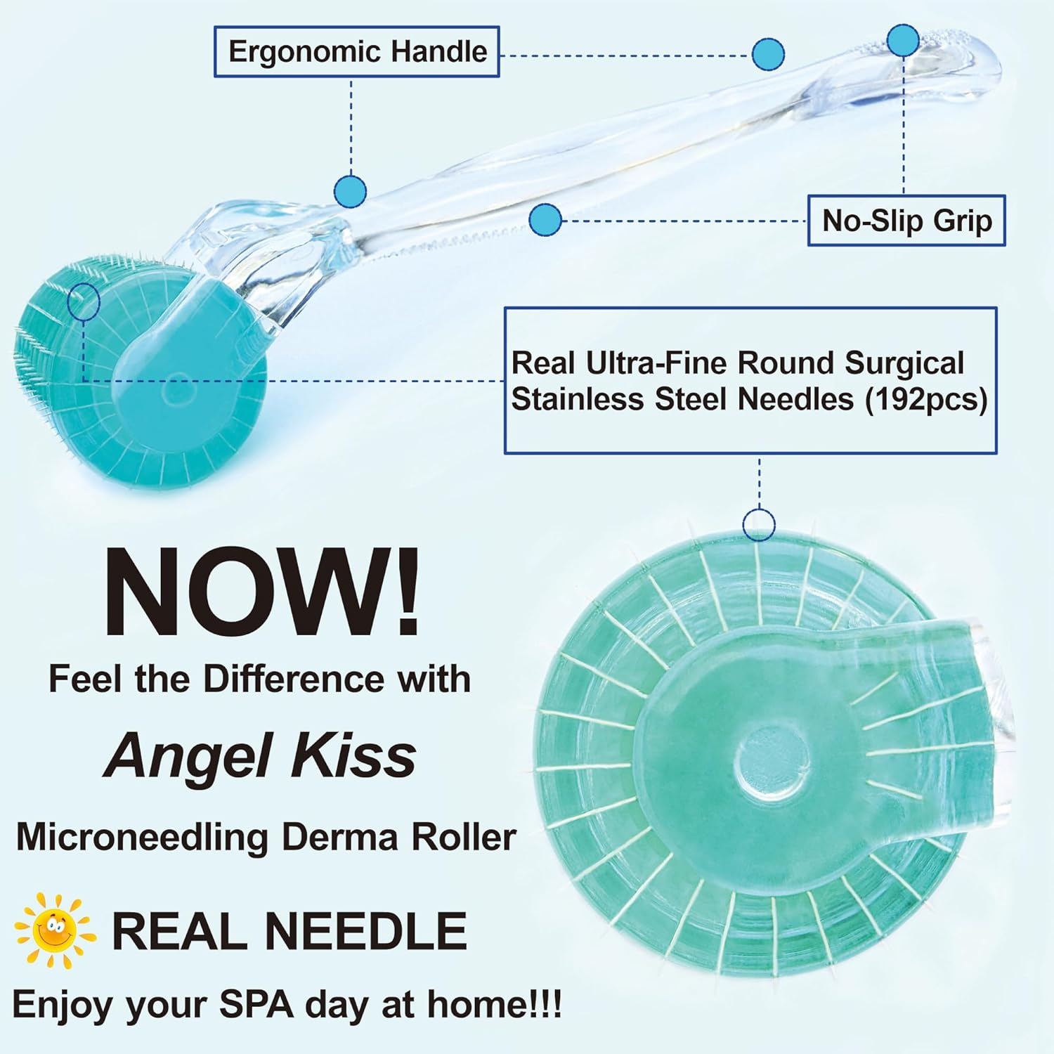 Angel Kiss Derma Roller 0.75 Mm - 192 Genuine Stainless Steel Needles - Professional Microneedling Roller for Cosmetic Skin Care image number 6