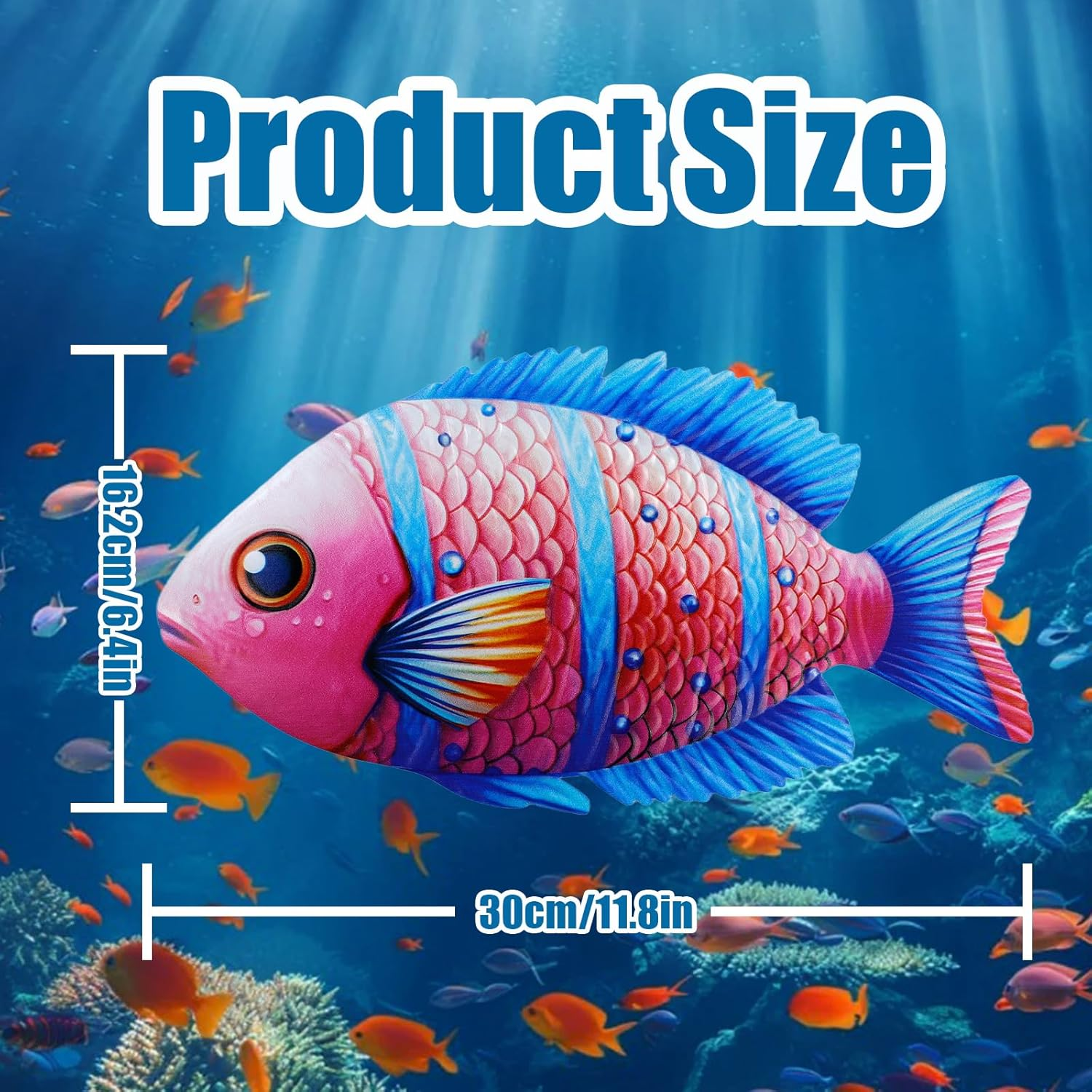 4Pcs Tropical Fish Decor, LIOUCBD Colorful Wall Decor Indoor or Outdoor, Metal Fish Wall Decoration for Beach Nautical Swimming Pool, Hanging Ocean Sea Wall Art for Living Room Barthroom Bedroom Patio image number 3