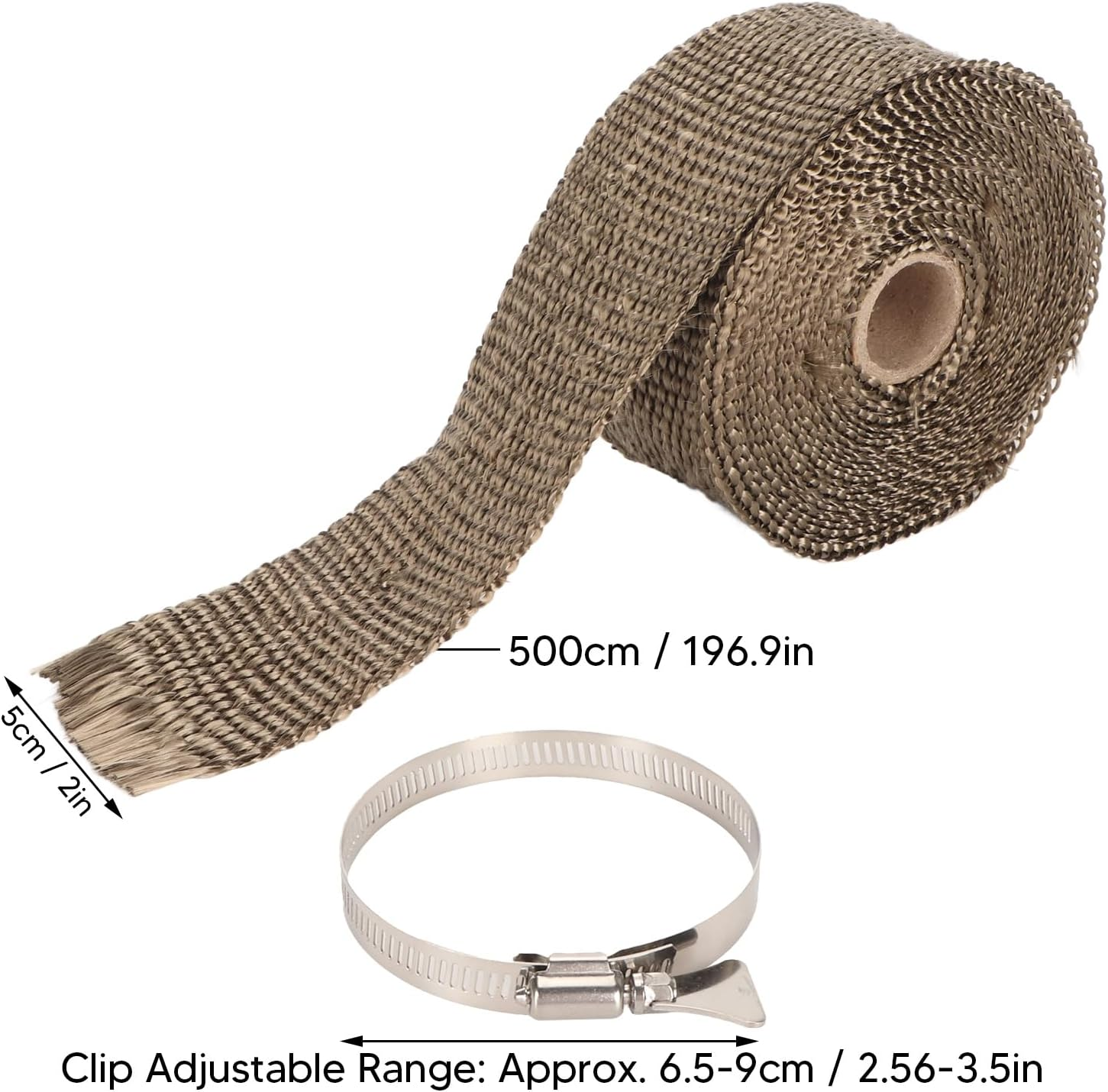 Versatile Fireproof Pipe Insulation Wrap for Furnace, Stove and Motorcycle Exhaust Pipes, Combustion Protection and Protective with 2 Safe Clips, Insulation Wrap Tape Pipe image number 6