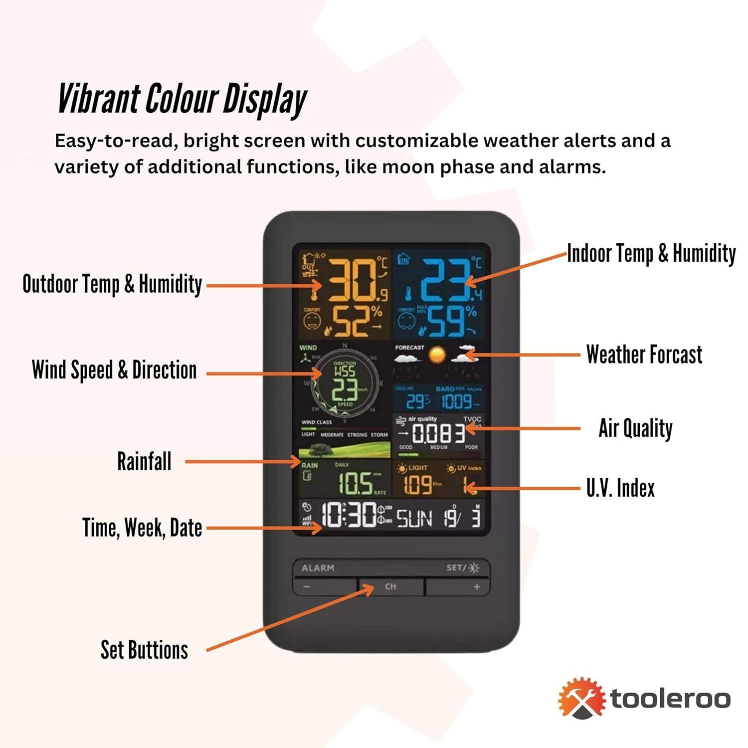 Weather Station 7-In-1 Professional Home Forecast Outdoor Sensor image number 1