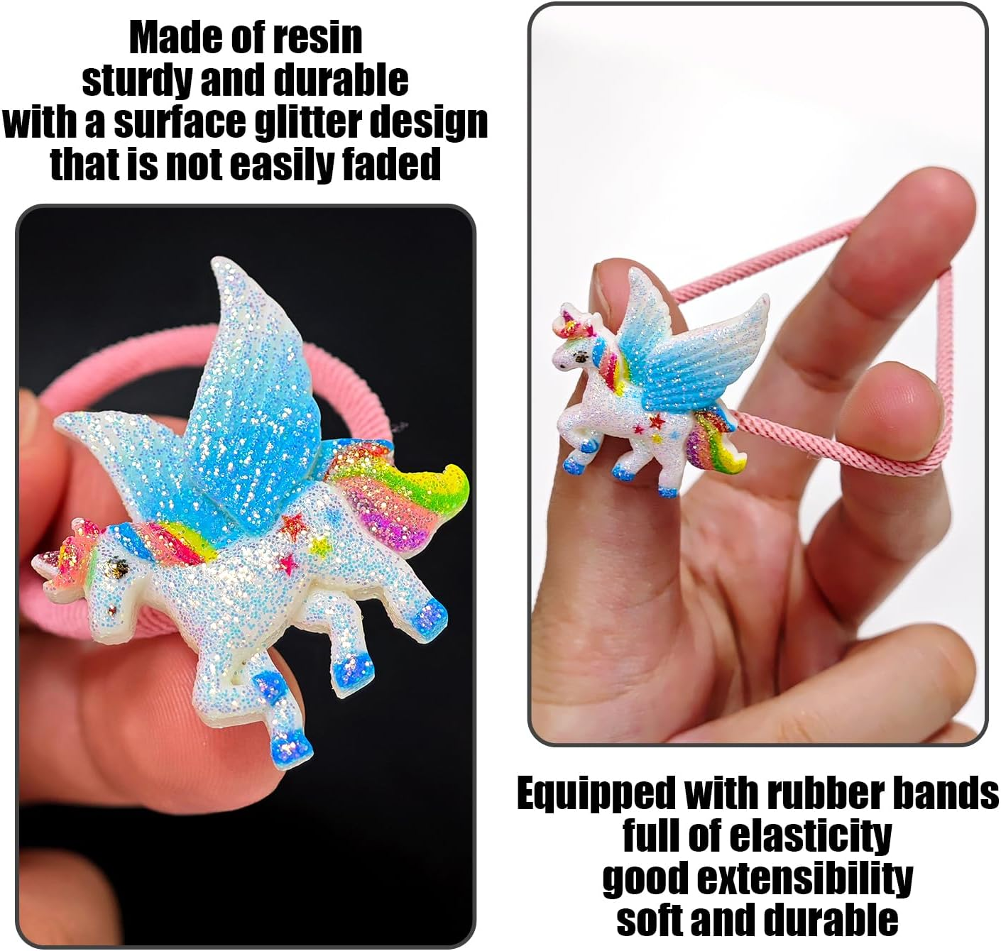 4 Pairs Cartoon Hair Rings, Elastic Headband for Children, Cute Ponytail Headband and Hair Accessories for Girls image number 1